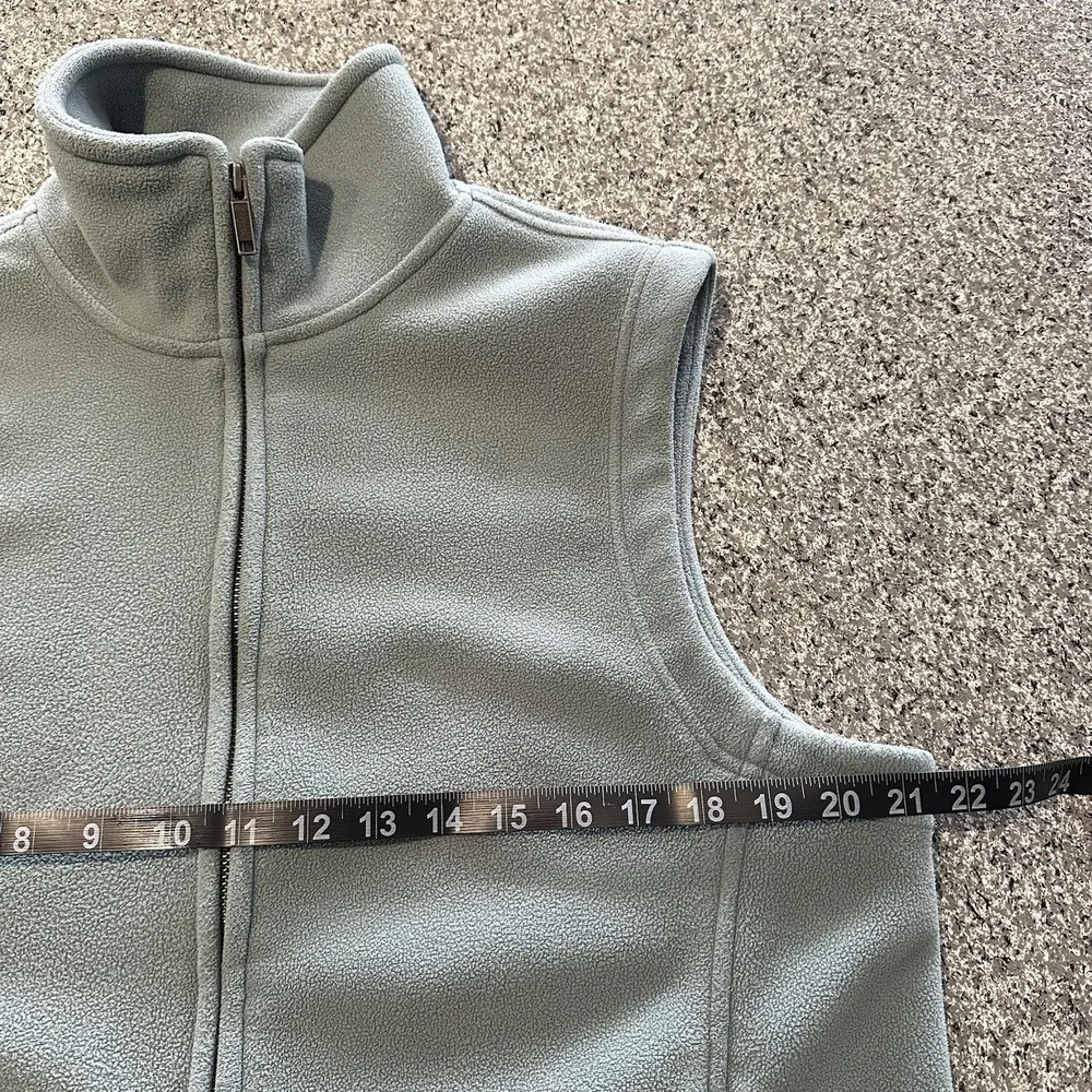 Banana Republic Vest Mens M Vintage Full‎ Zip Fleece Mint Green